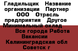 Гладильщик › Название организации ­ Партнер, ООО › Отрасль предприятия ­ Другое › Минимальный оклад ­ 20 000 - Все города Работа » Вакансии   . Калининградская обл.,Советск г.